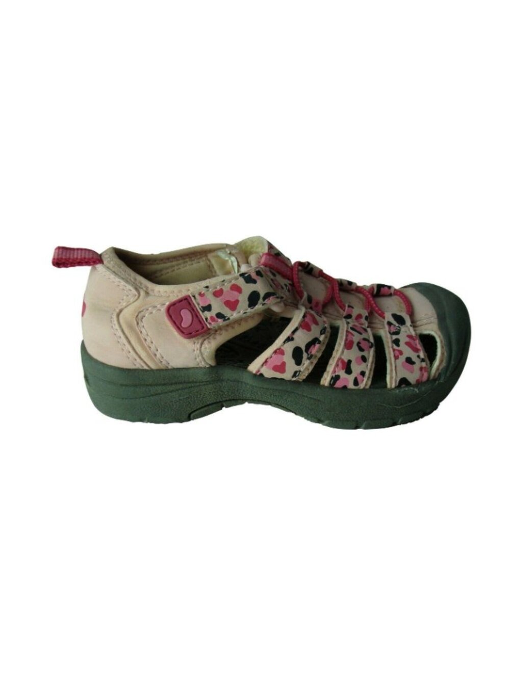 Jumping Beans Kids Pink & Beige Heart Print Water Sandals Size 9 - Picture 6 of 7